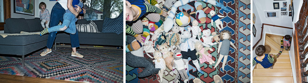 Jen at home with her son and daughter (photos Cameron Wittig)