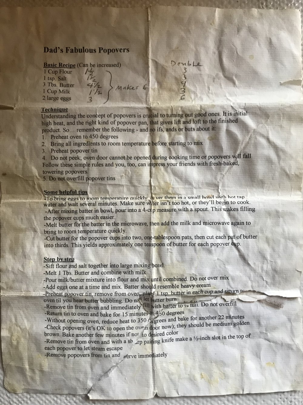 My much used recipe.
