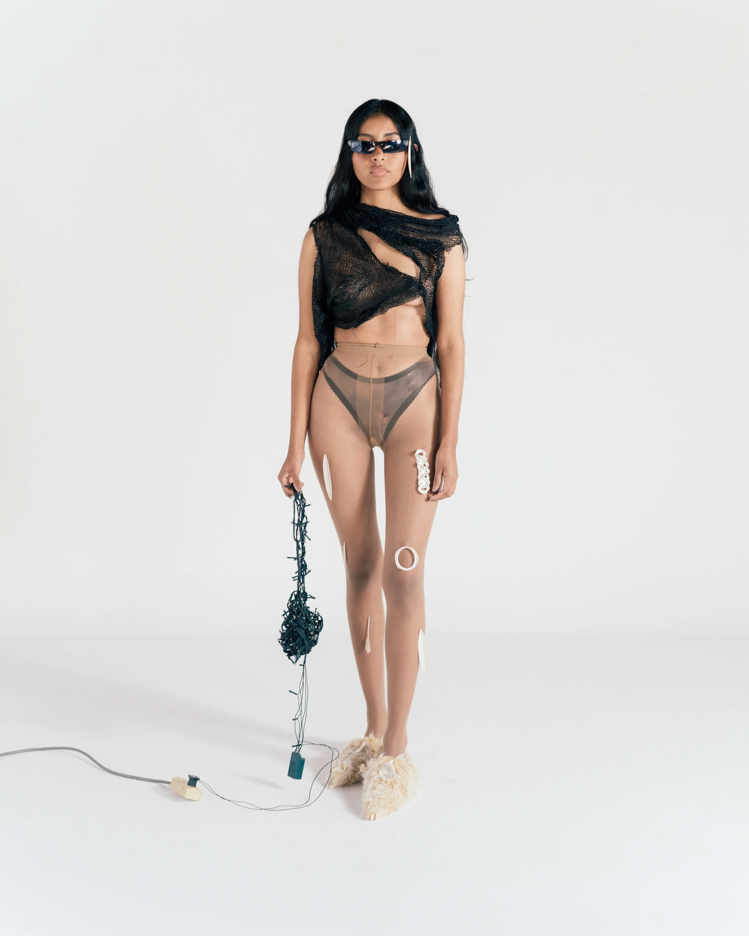 Model wearing jewellery for a fashion feature