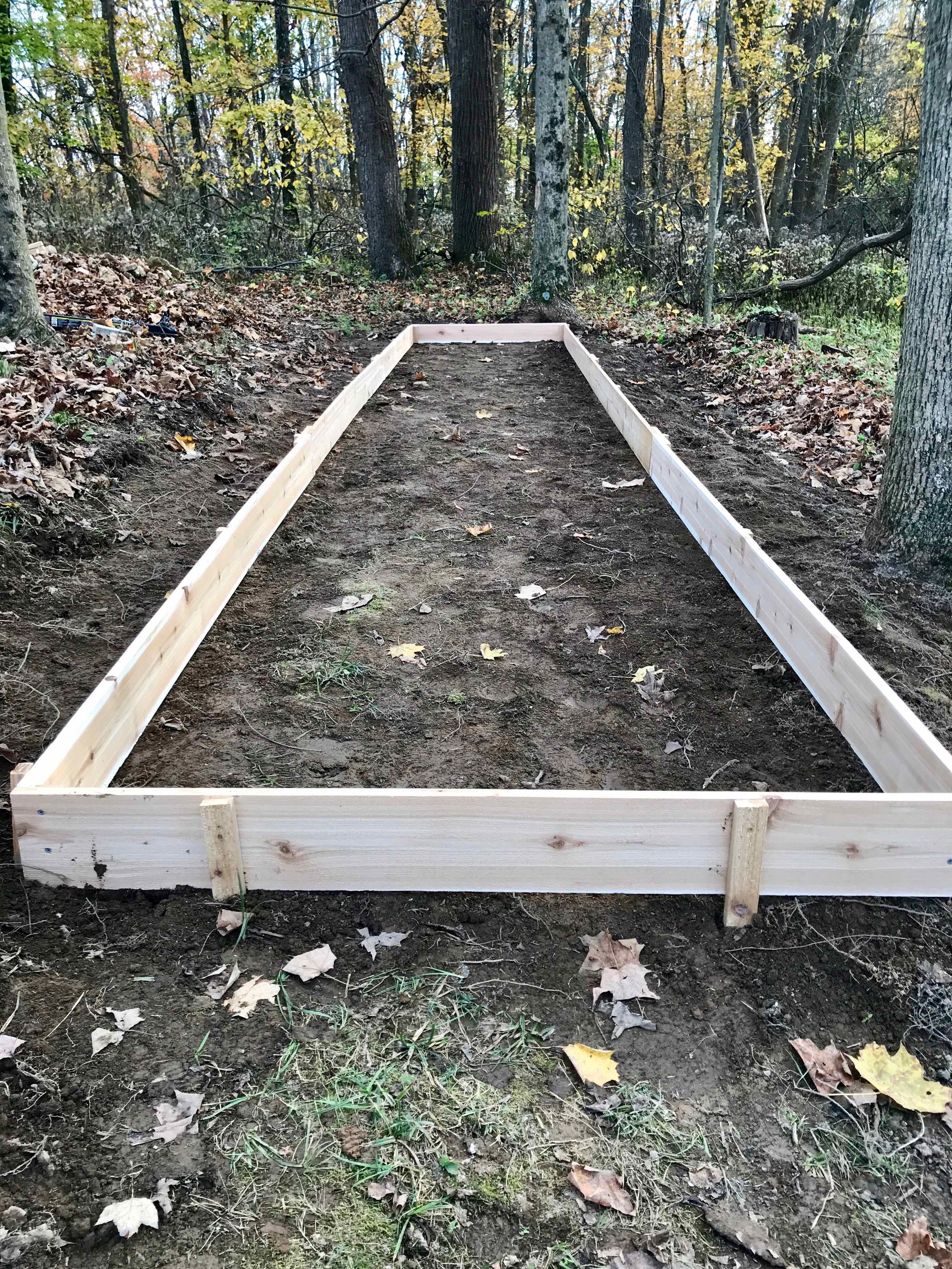 First we built a frame for the bed