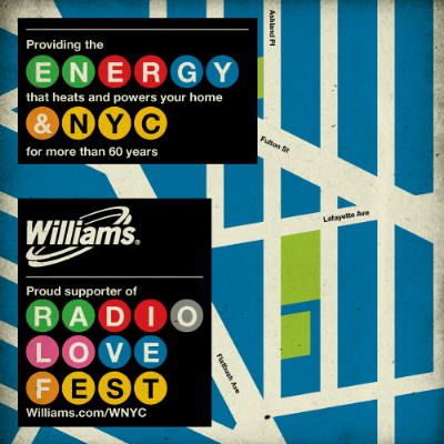 Williams and WNYC's relationship extended off air, with the company sponsoring RadioLoveFest, a popular cultural festival in Brooklyn. 