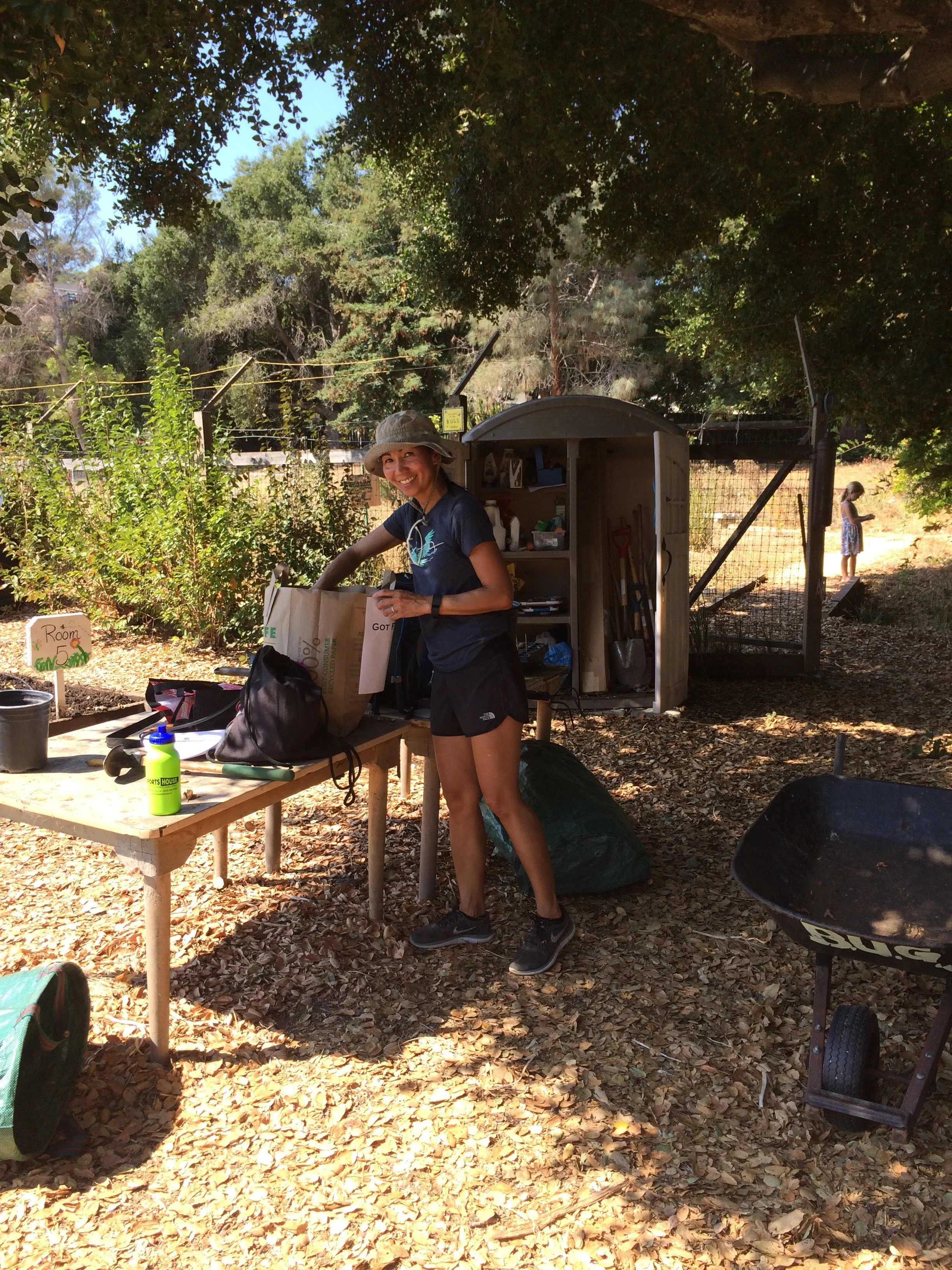 Cleaning up the BUGS garden at Brittan Acres Elementary