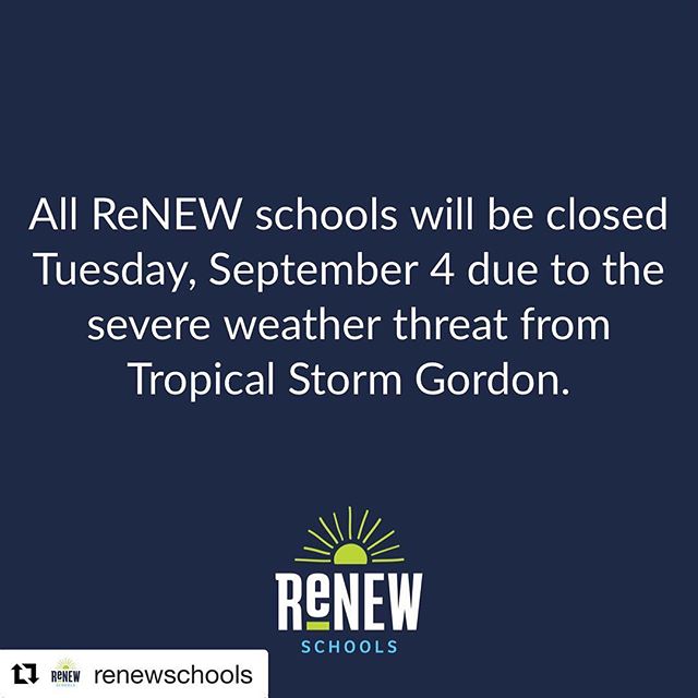 #Repost @renewschools ・・・
Due to the severe weather threat related to Tropical Storm Gordon, the Orleans Parish School Board (OPSB) is closing all parish schools Tuesday, September 4.
We’re monitoring the storm and keeping in close communication with the OPSB. Tuesday evening, we will update our families on future operational plans. #renewschools #opsb #nolaed #nola