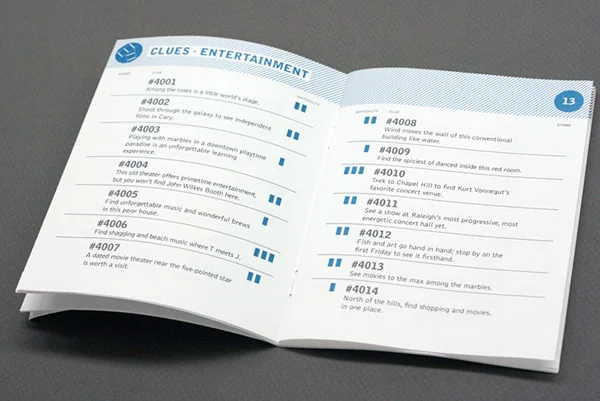  A page of clues. The number of bars denotes difficulty of the clue.&nbsp; 