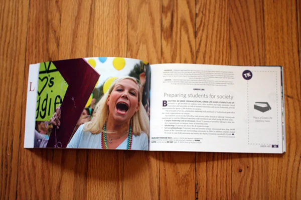  The North Carolina State Fair is a huge Raleigh attraction, and therefore a must-do for students whether they are fair-goers or volunteers. The interactive portion of this spread is a place to put a ticket and a place to record favorite memories. Th