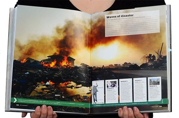  The book was set up chronologically, making it easier to submit pages to plant as well as plan for stories in advance. The opener for each month was a news round-up spread with a doubletruck photo, a page from the student newspaper Technician and fo