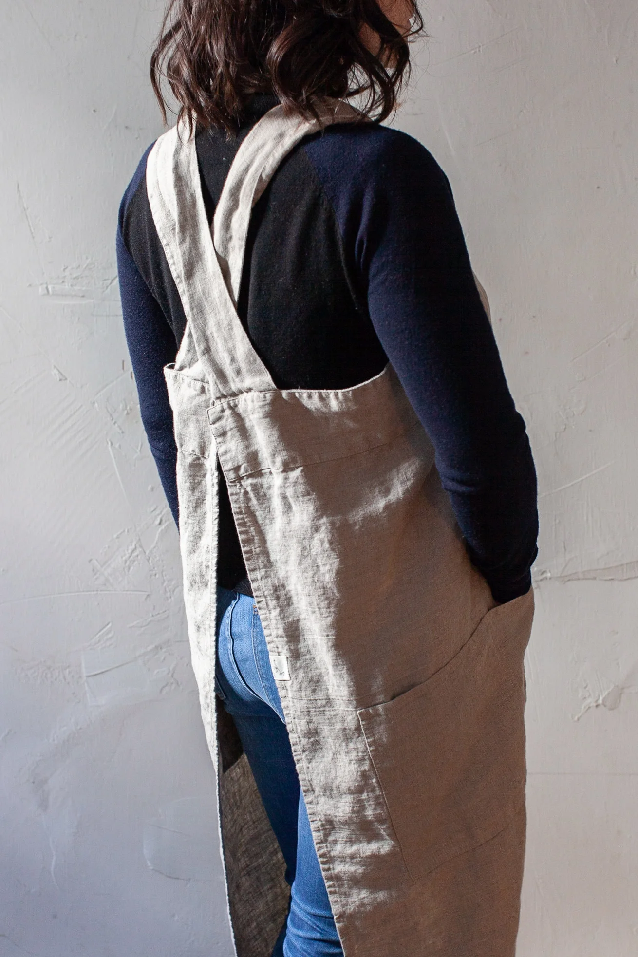 Pinafore Linen Apron - Natural
