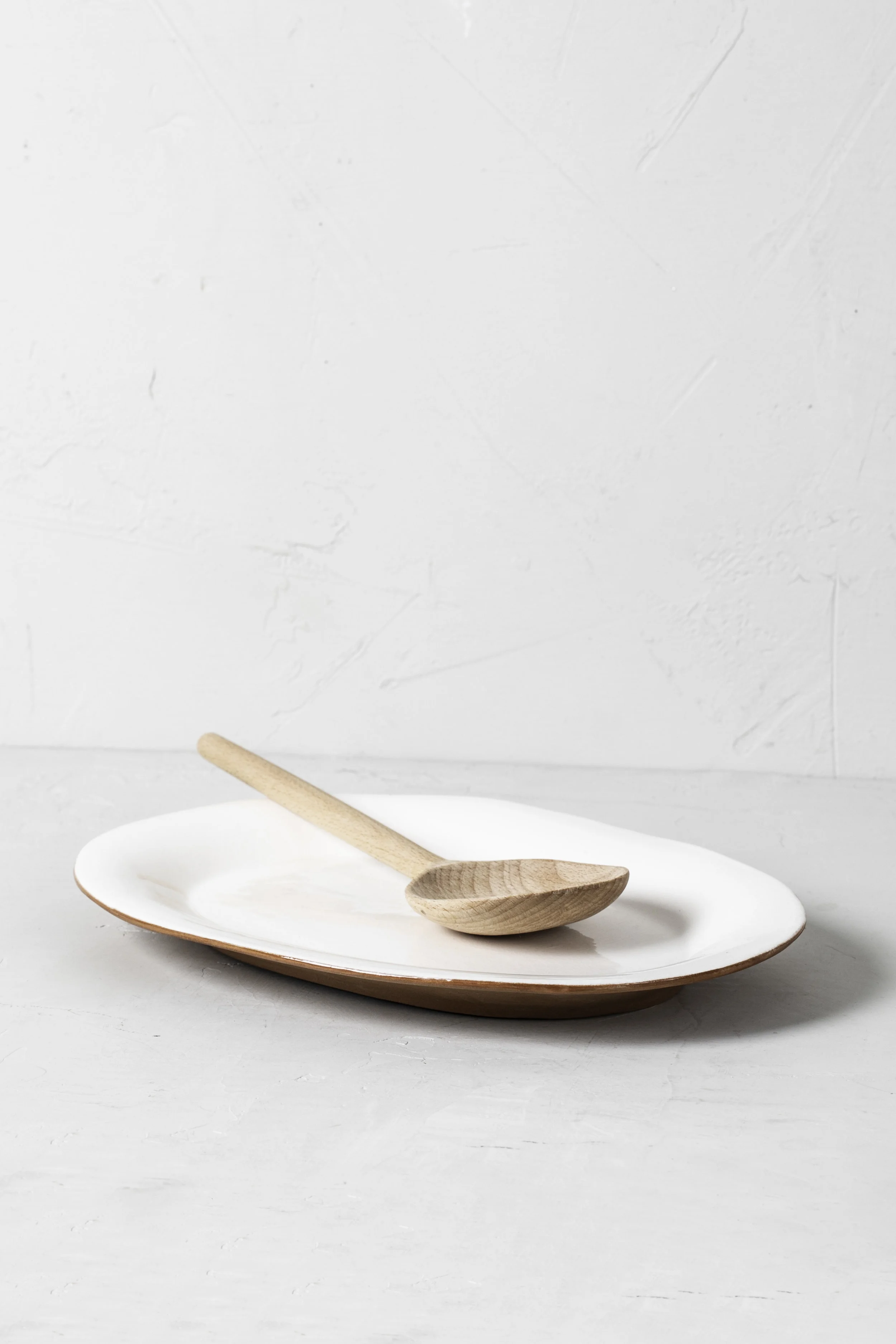 Terra-cotta and White Oval Platter