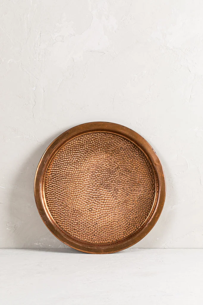 Vintage Round Copper Tray