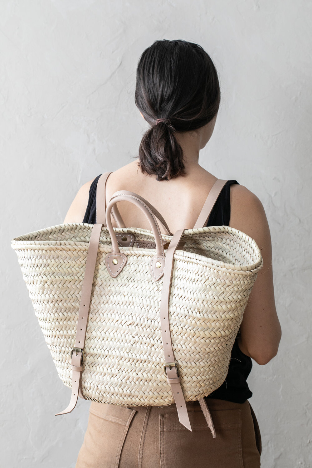 Tokyo French Basket Backpack | Fair Trade Woven Bag — Hoppe Shoppe