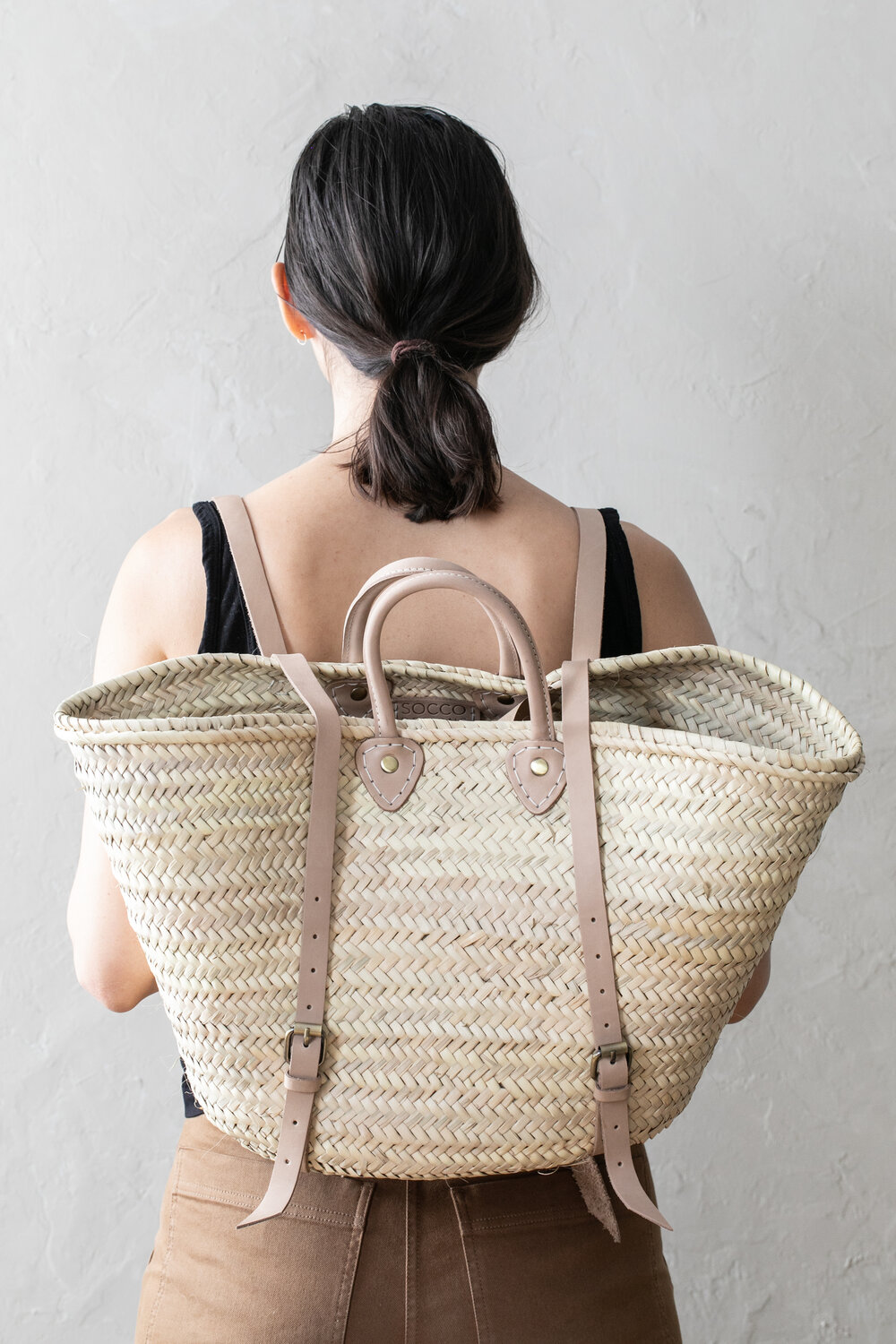 Tokyo French Basket Backpack  Fair Trade Woven Bag — Hoppe Shoppe