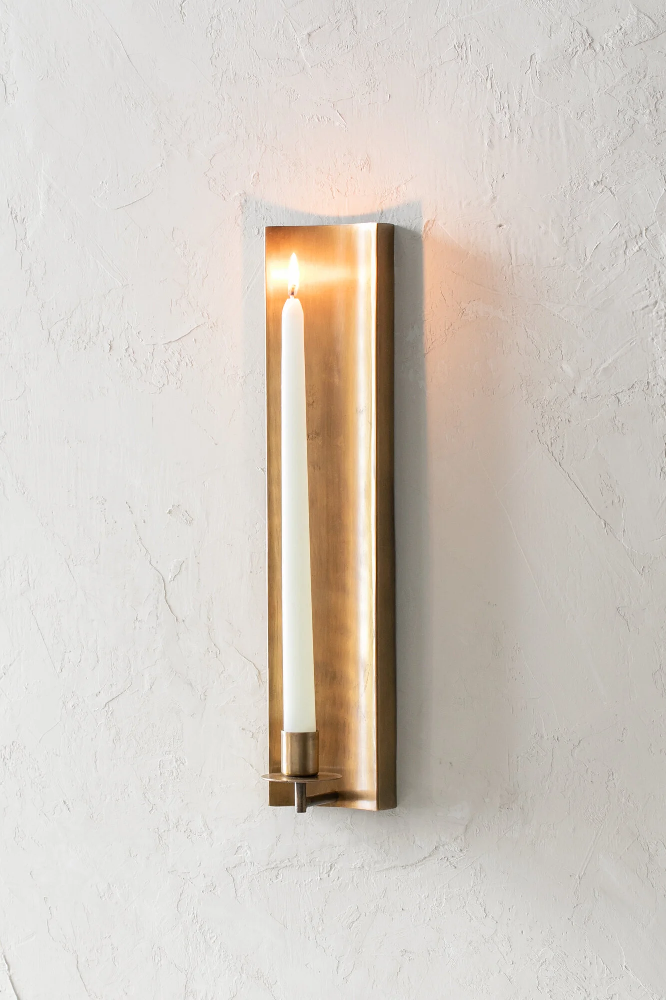 Channel Wall Sconce Brass Wall Candle Holder — Hoppe Shoppe