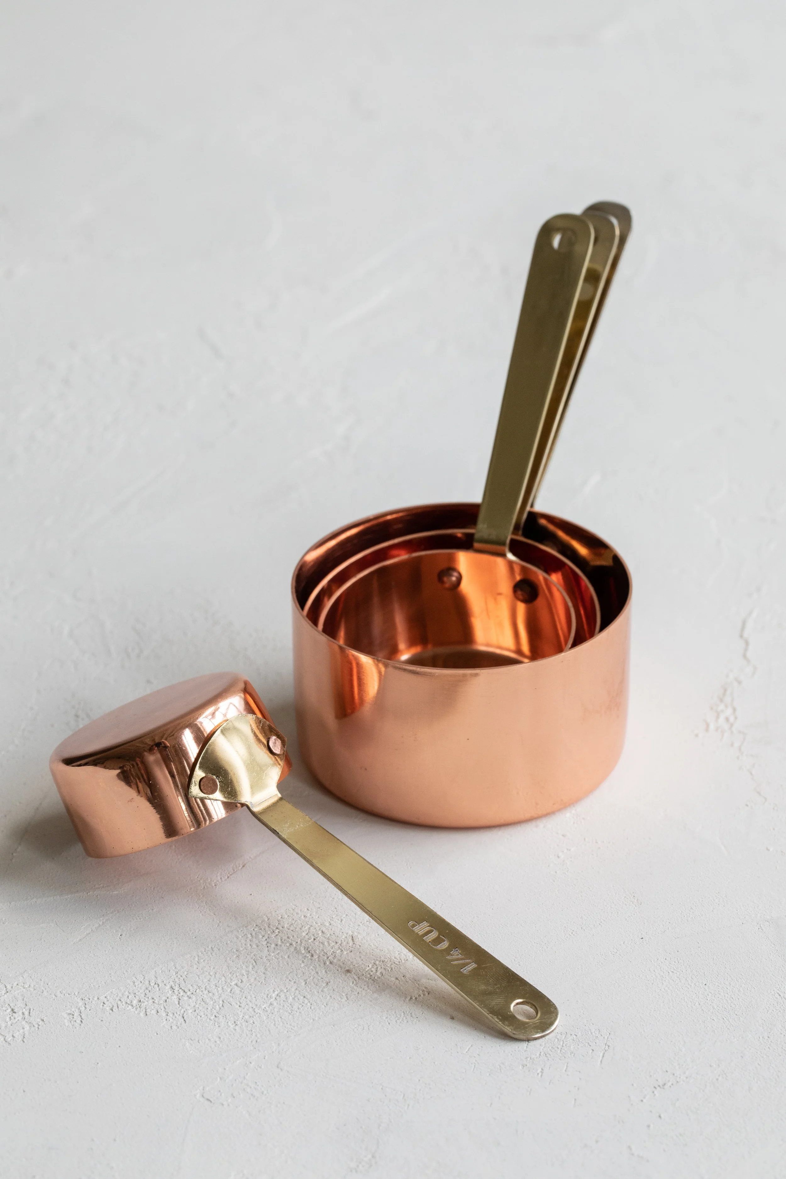 Copper and Brass Measuring Cups Mixed Metal Measuring Cups — Hoppe Shoppe