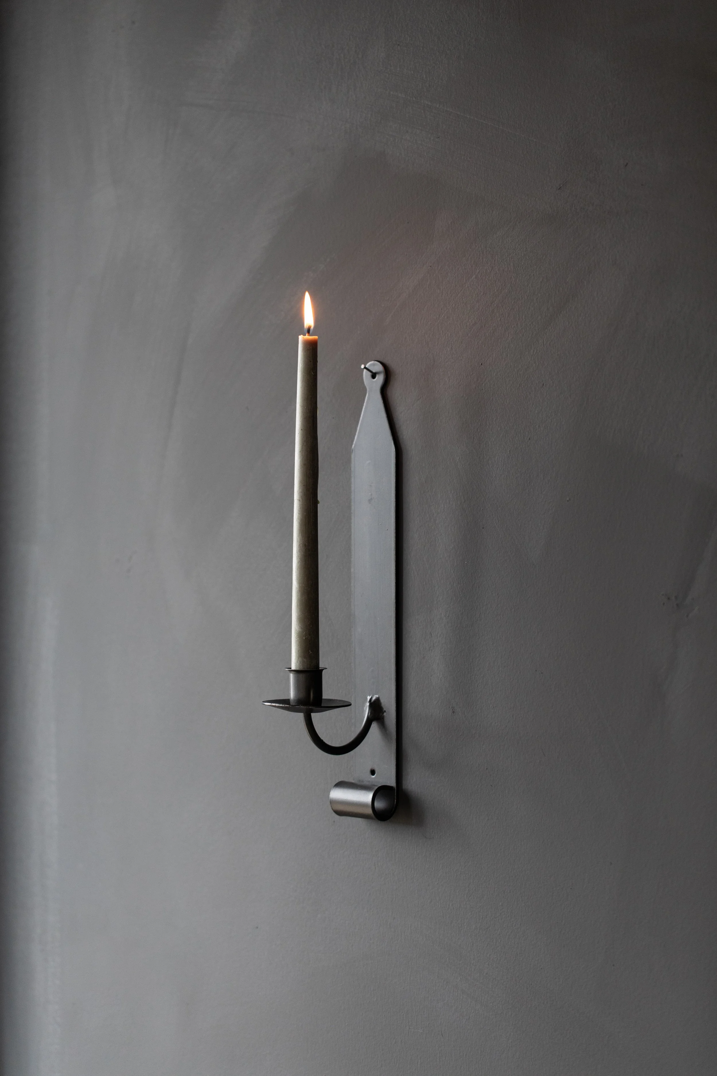 Two Arm Iron Candle Holder Double Arm Black Wall Sconce — Hoppe Shoppe