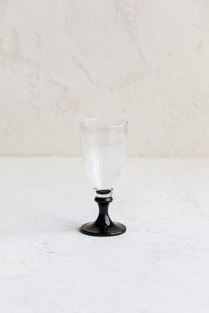 Vintage Black Stem Short Wine Glasses — Hoppe Shoppe