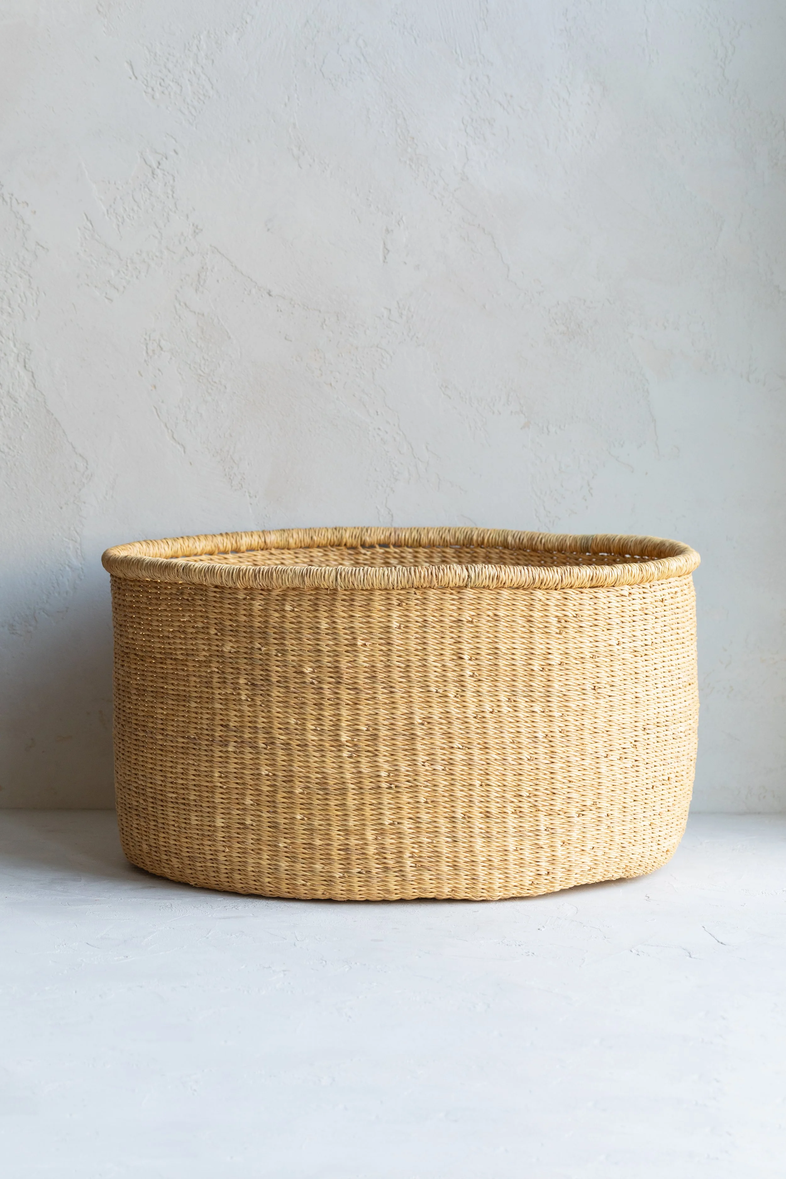 Handleless Natural Woven Floor Baskets — Hoppe Shoppe