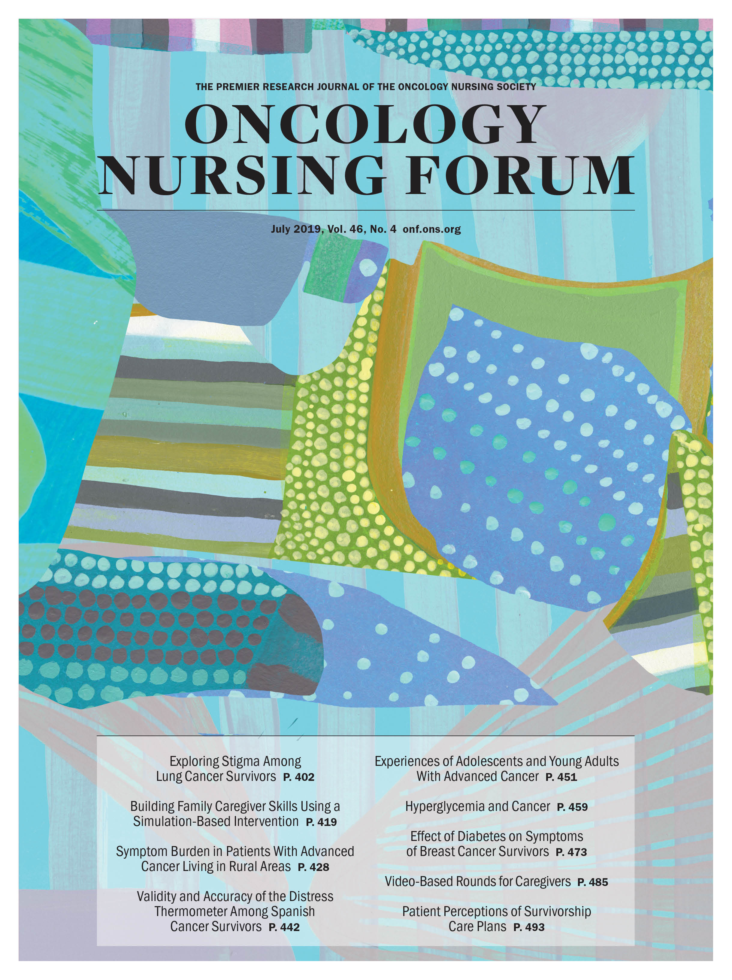 July Cover for Oncology Nursing Forum