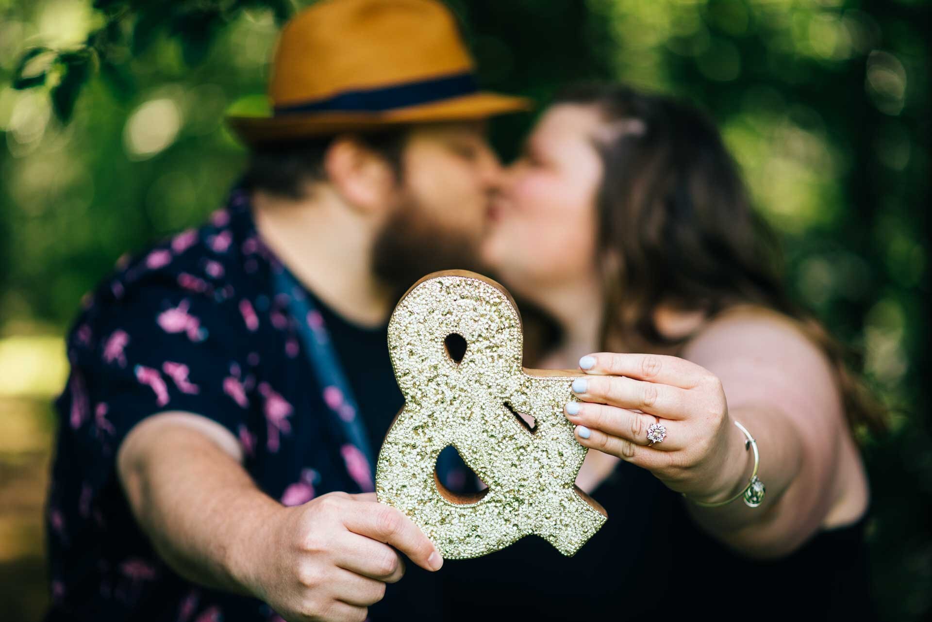 Plus Size Bride and Plus size groom engagement photos