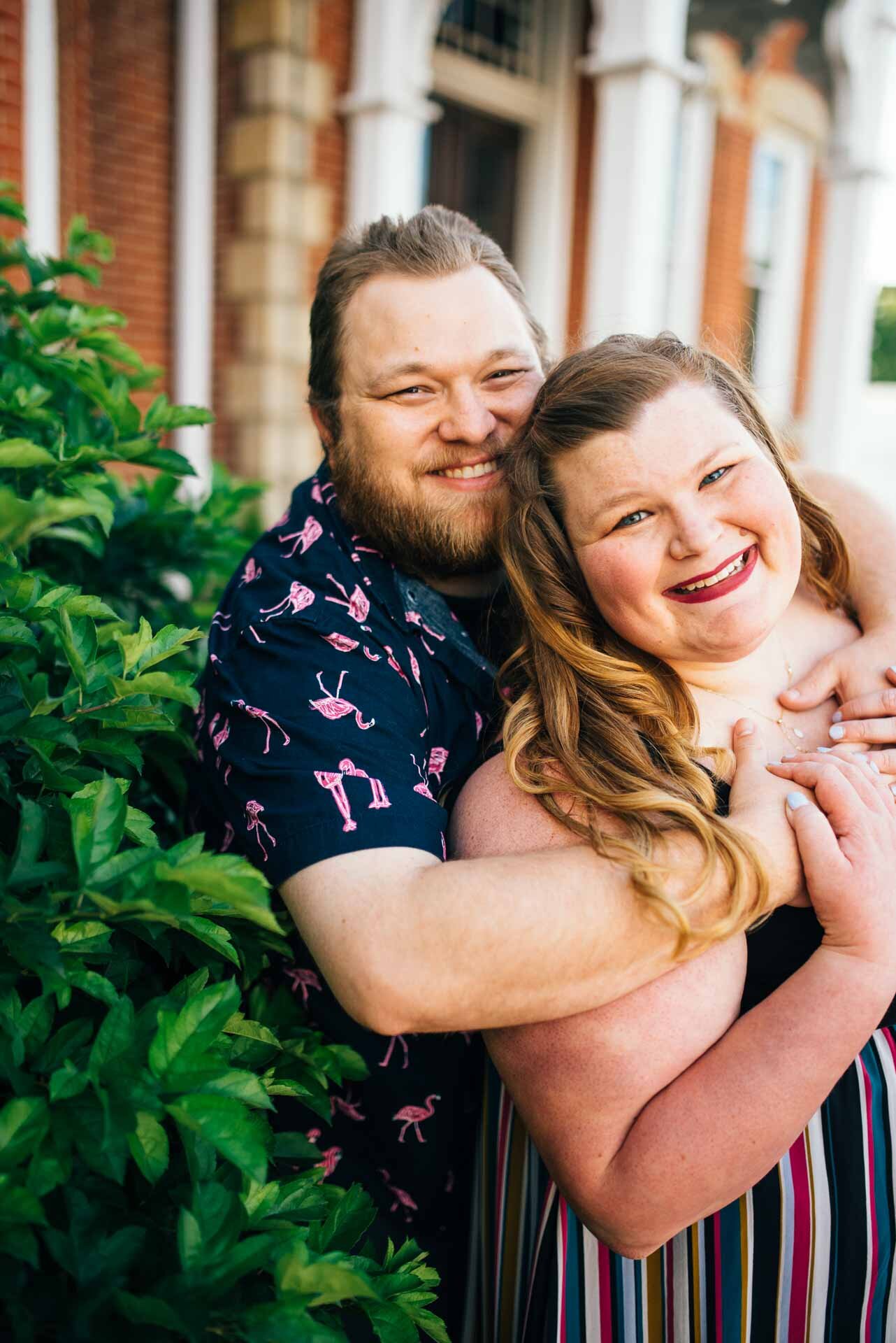 Plus Size Bride and Plus size groom engagement photos