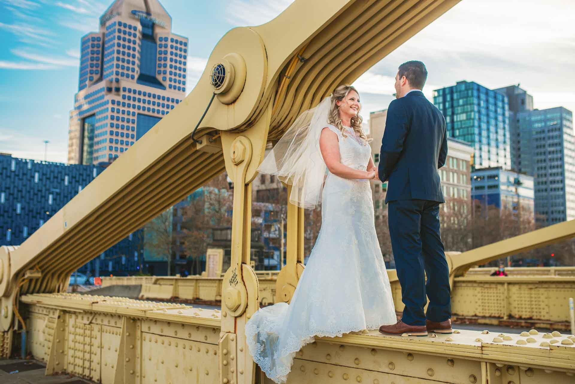 Downtown Pittsburgh Wedding Portraits