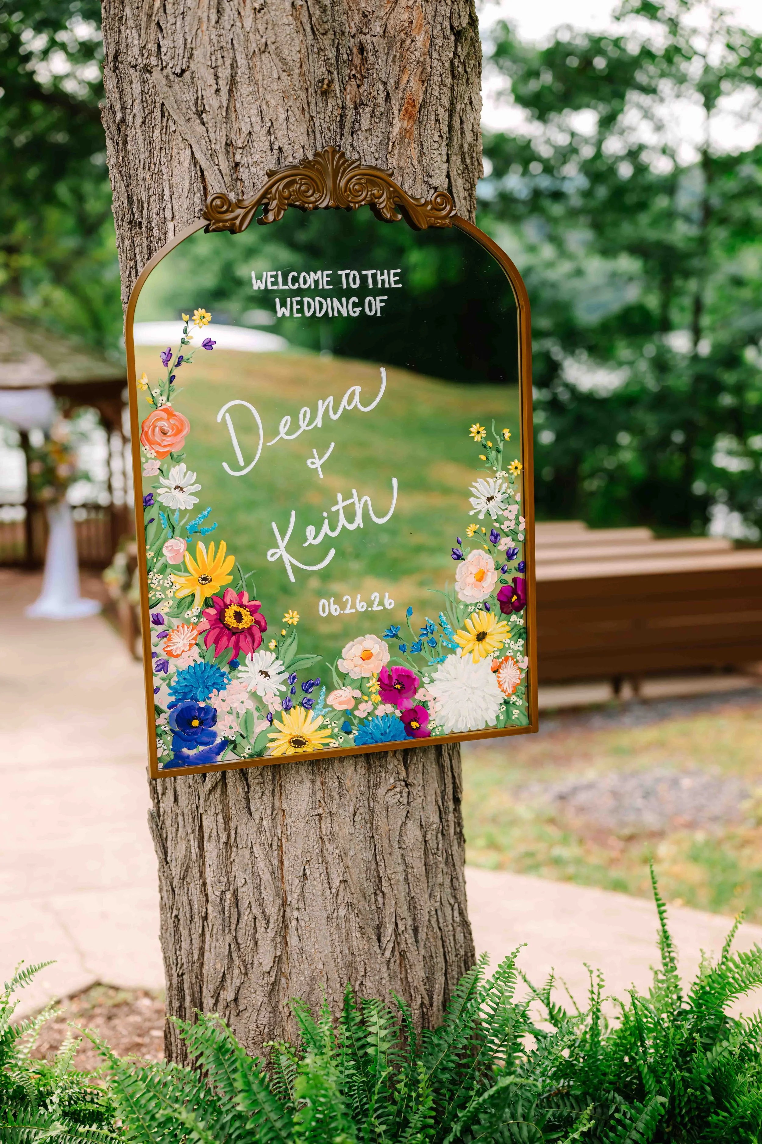 Wildflower wedding aisle decor