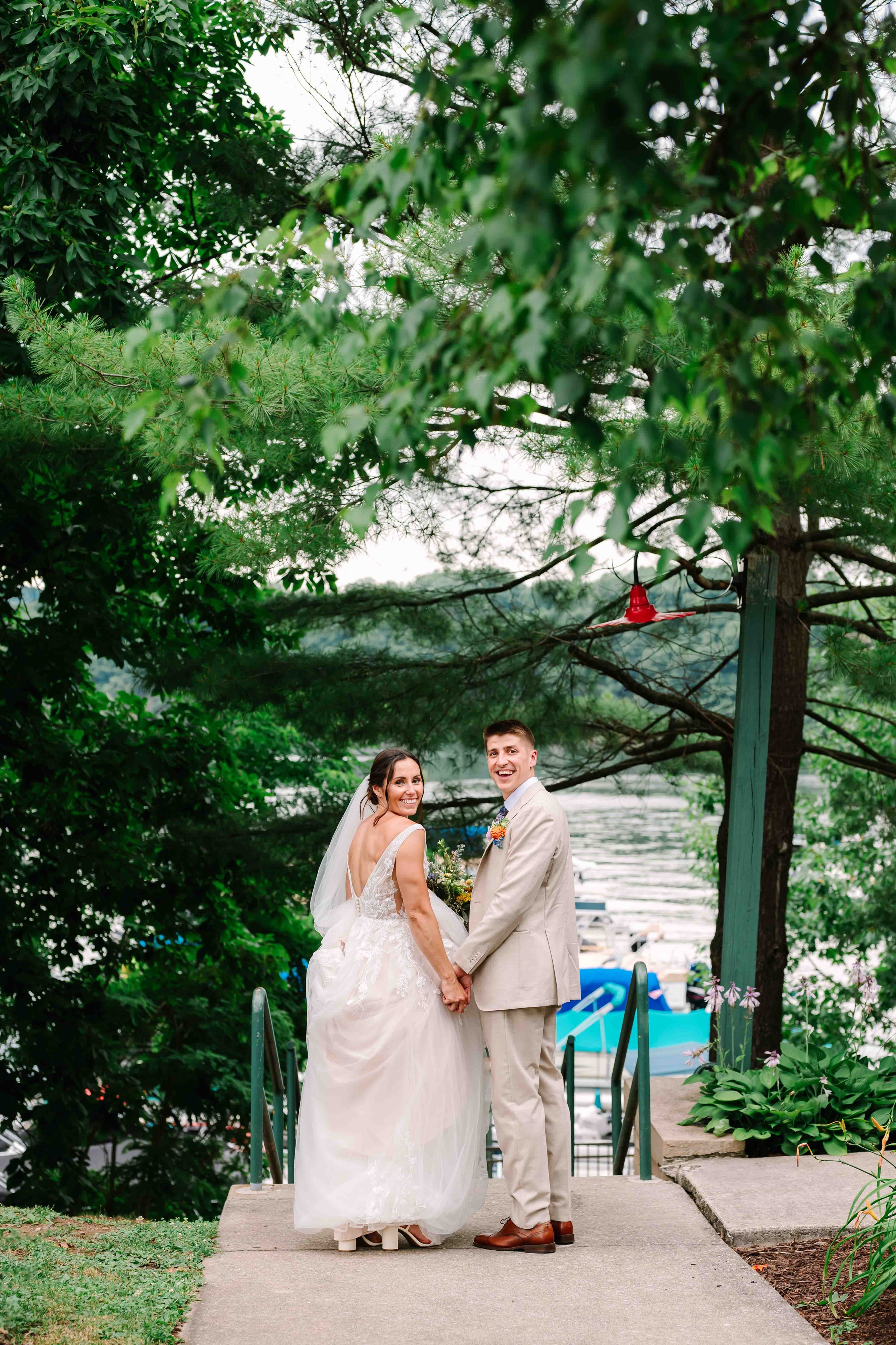 Wedding portraits at Lake Raystown Marina