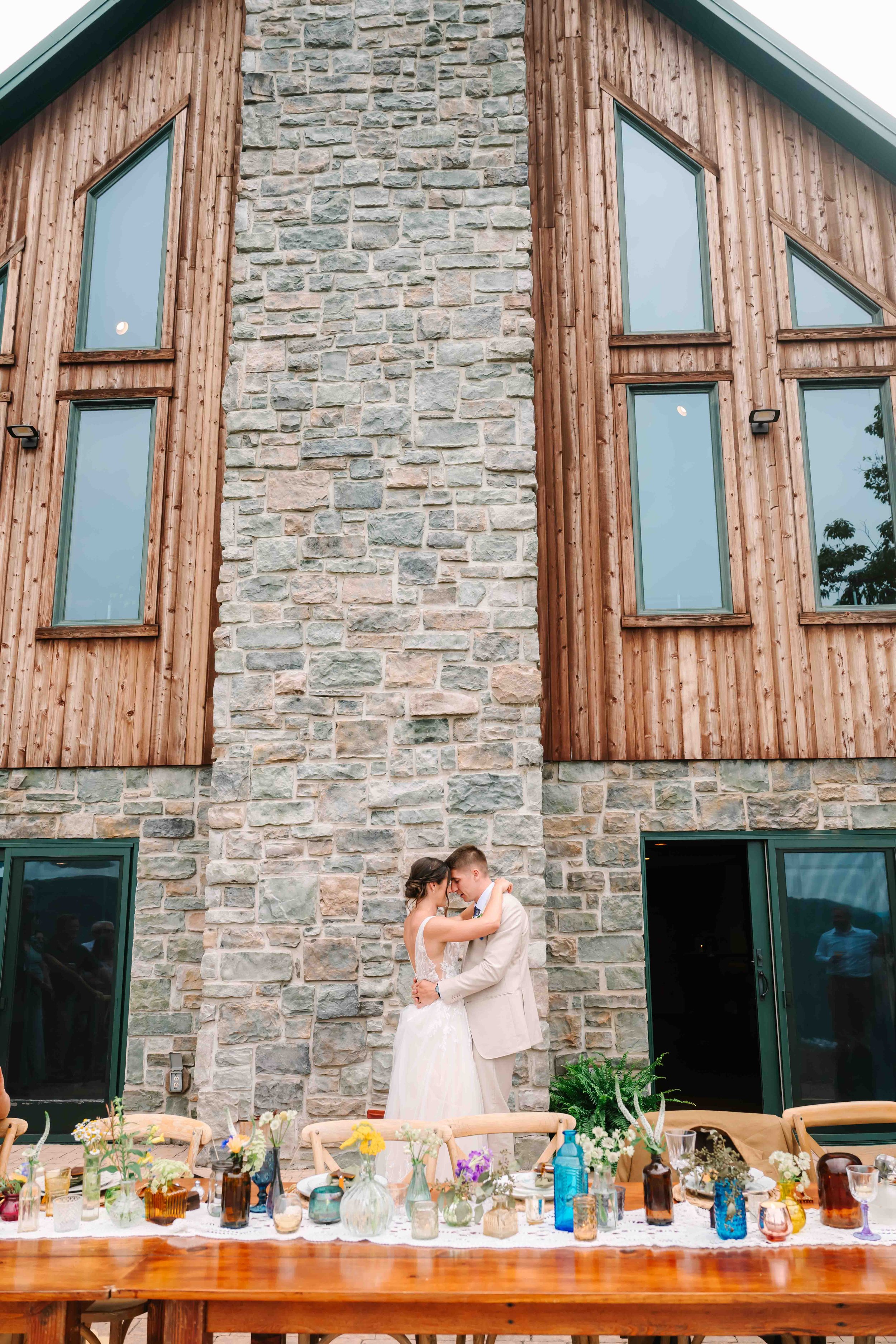 intimate lakeside wedding reception