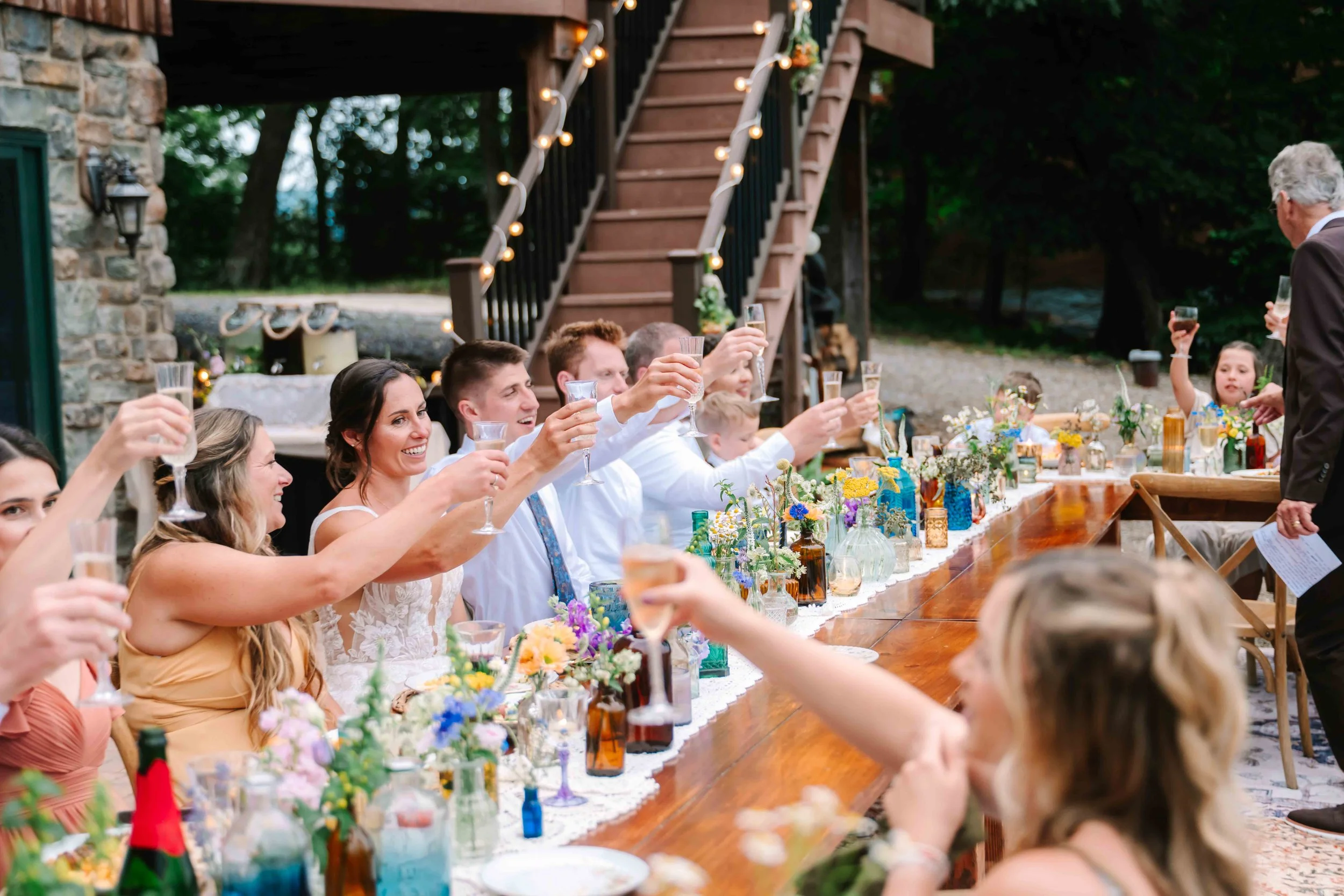 Intimate Lake Raystown wedding reception