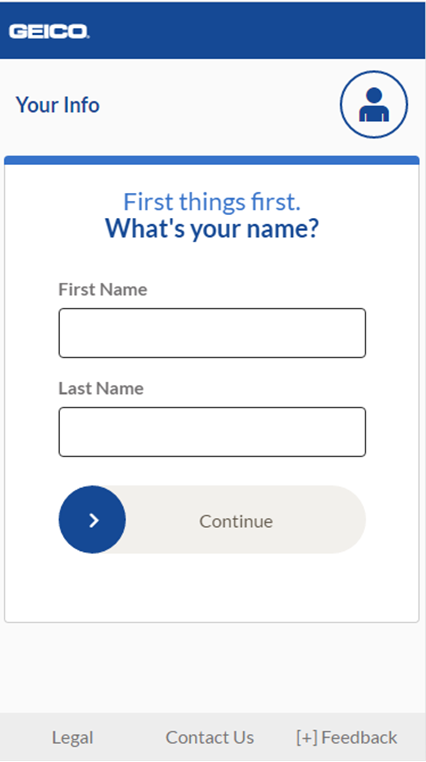 The questions continued using the swiping motion as you fill out the form.