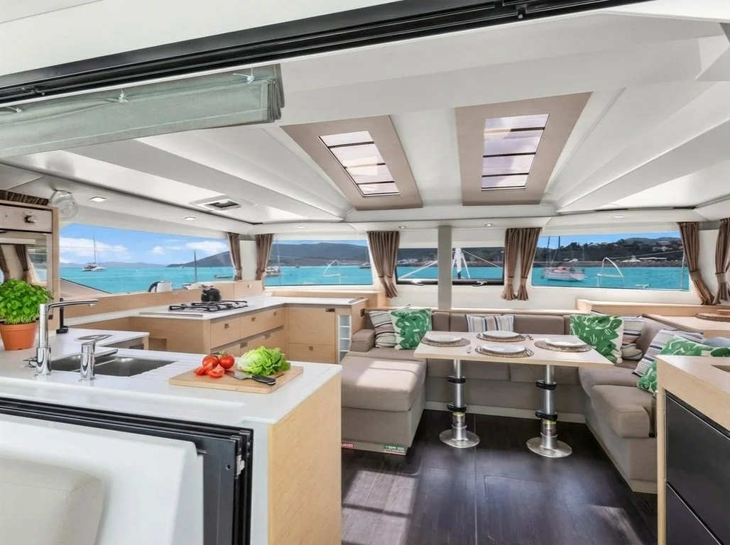 Elba 45 - galley and saloon