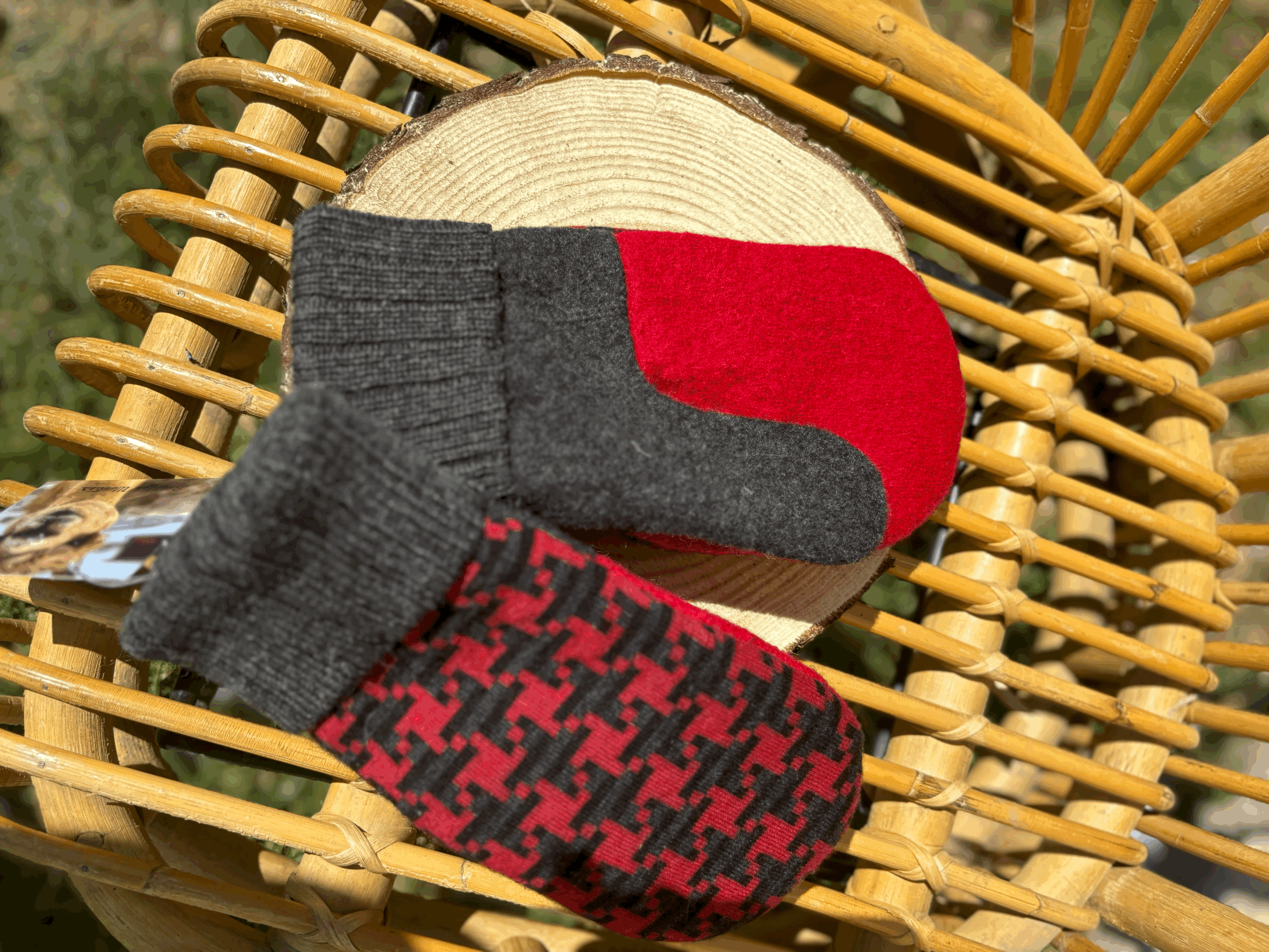alpaca and recycled sweater mittens