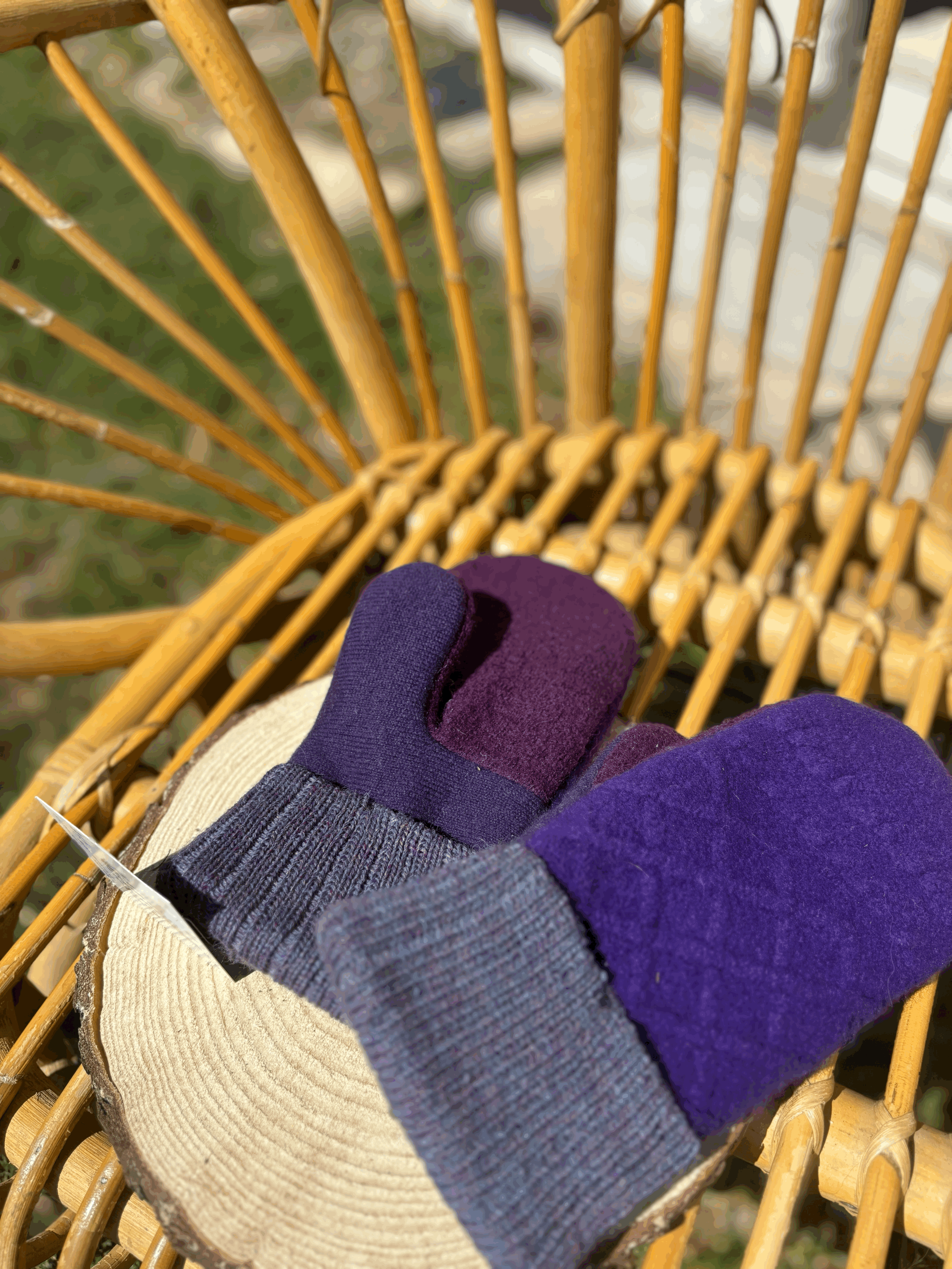 alpaca and recycled sweater mittens