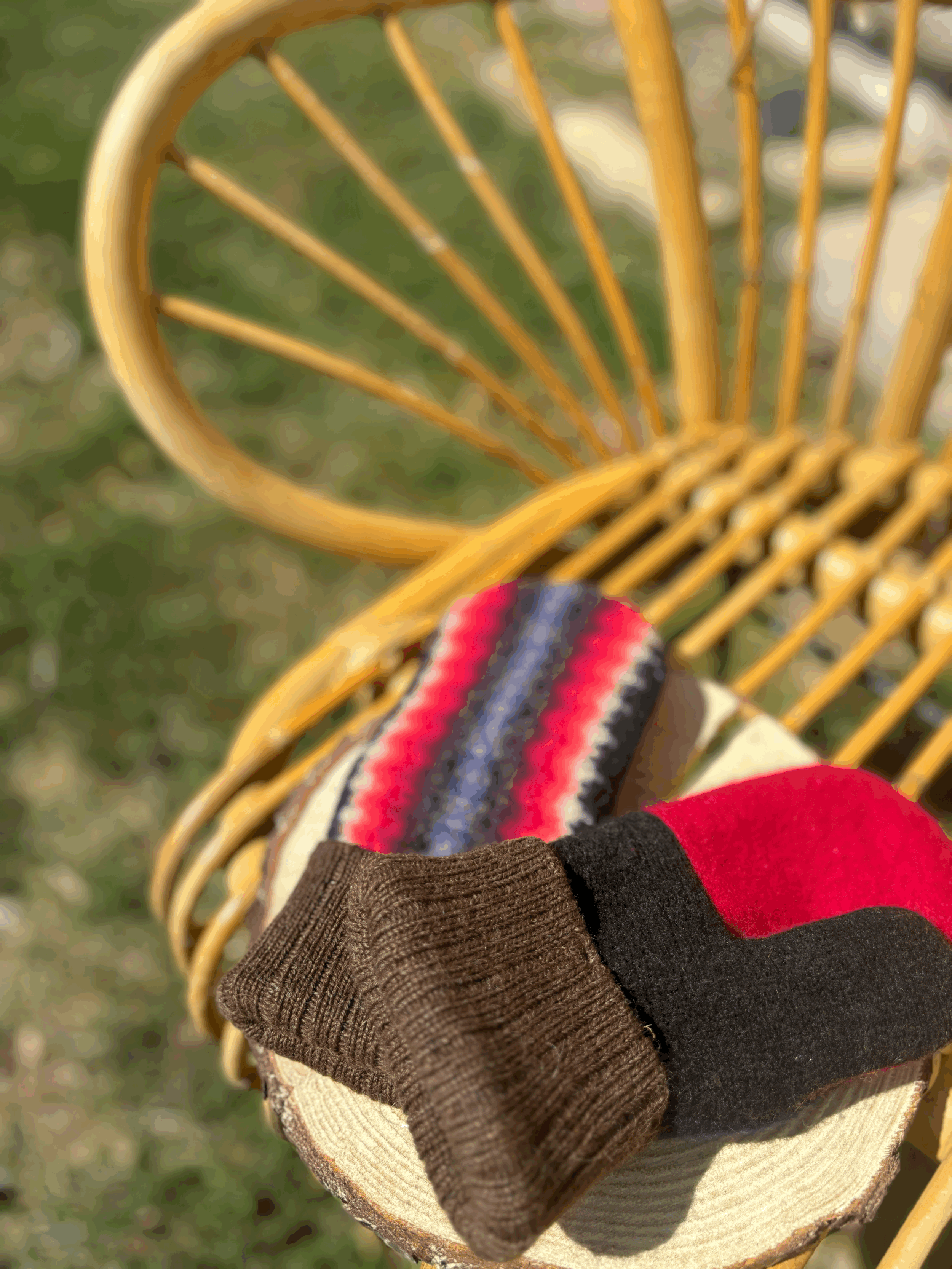 alpaca and recycled sweater mittens