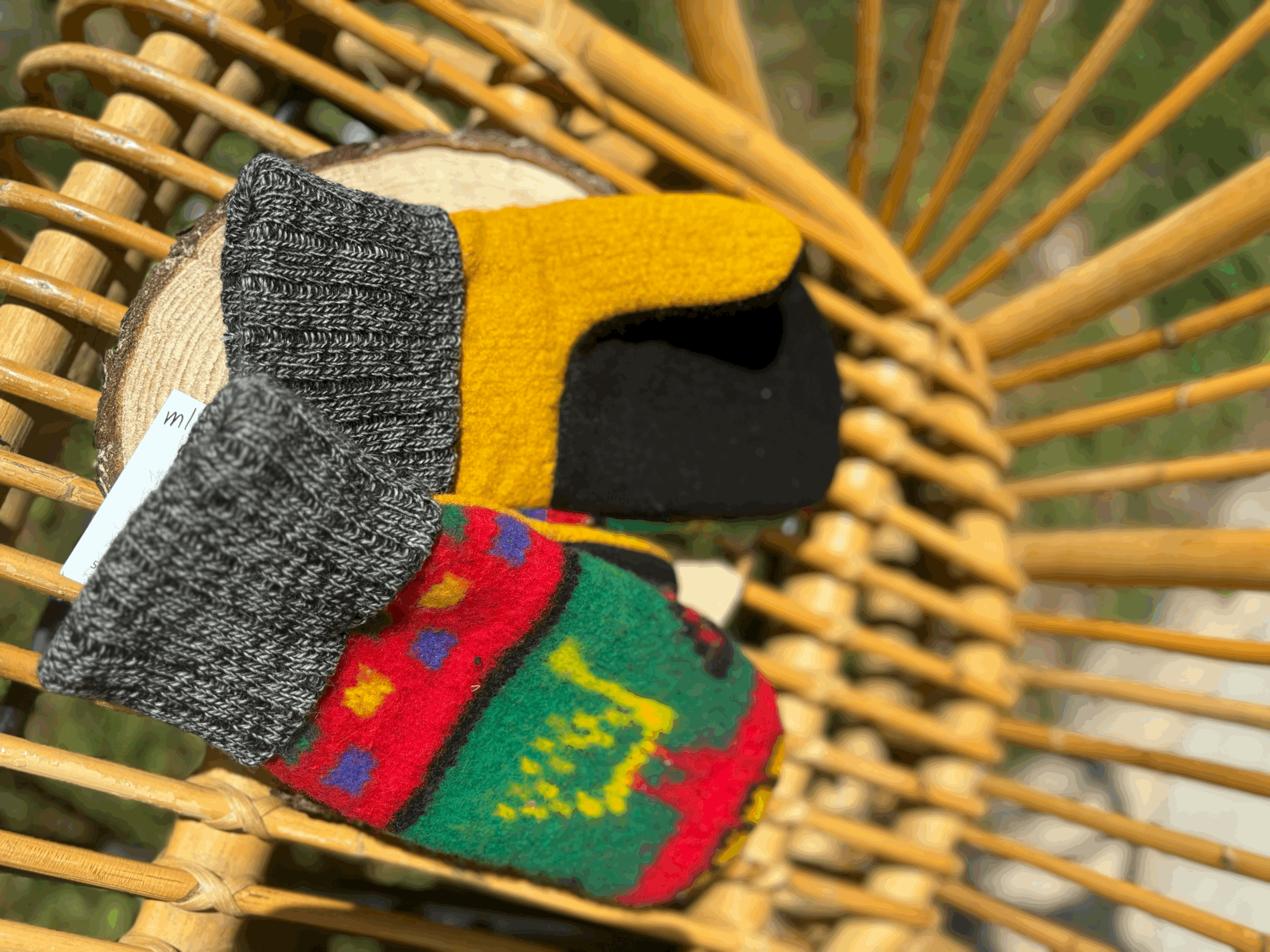 alpaca and recycled sweater mittens