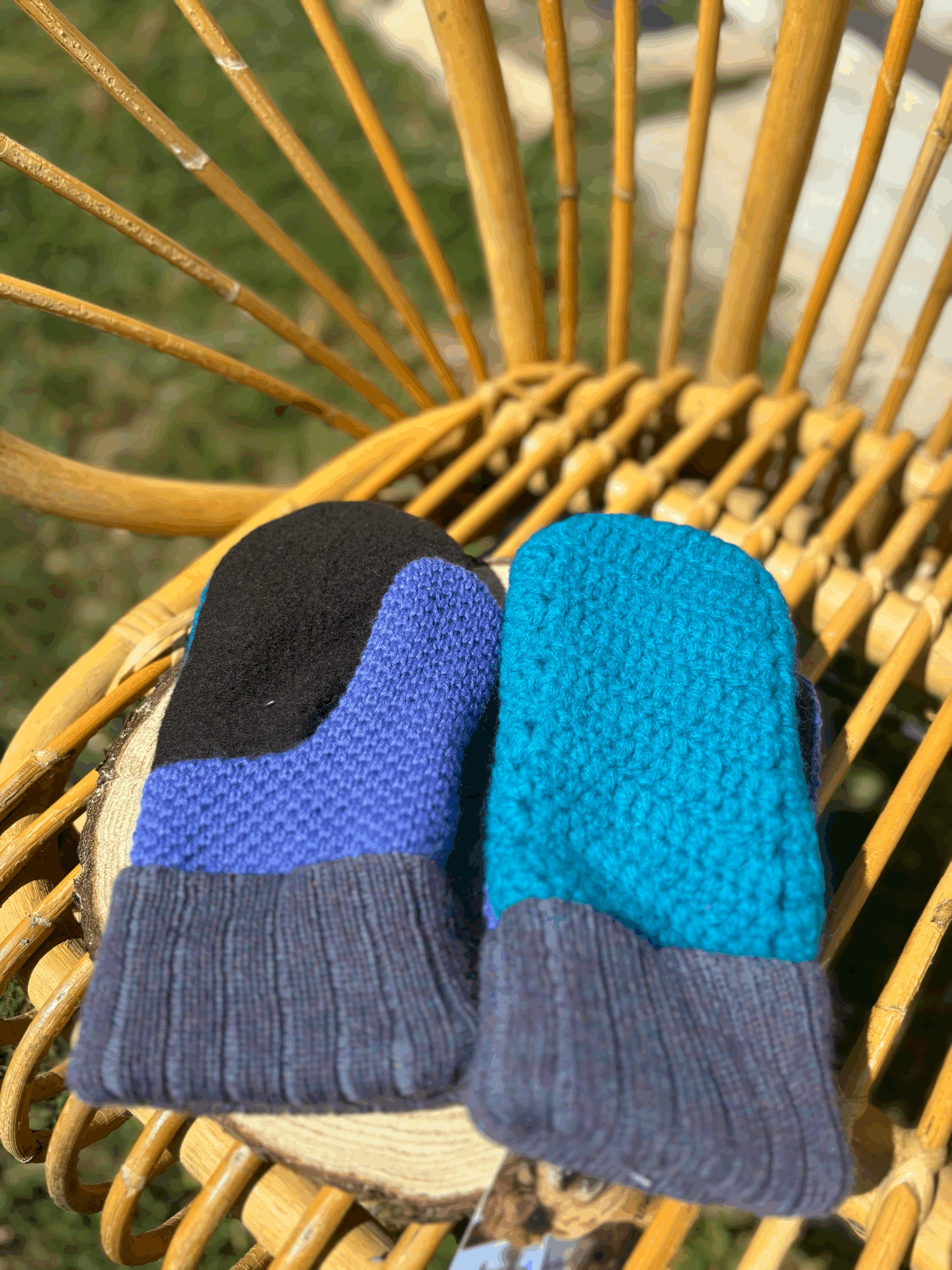 alpaca and recycled sweater mittens
