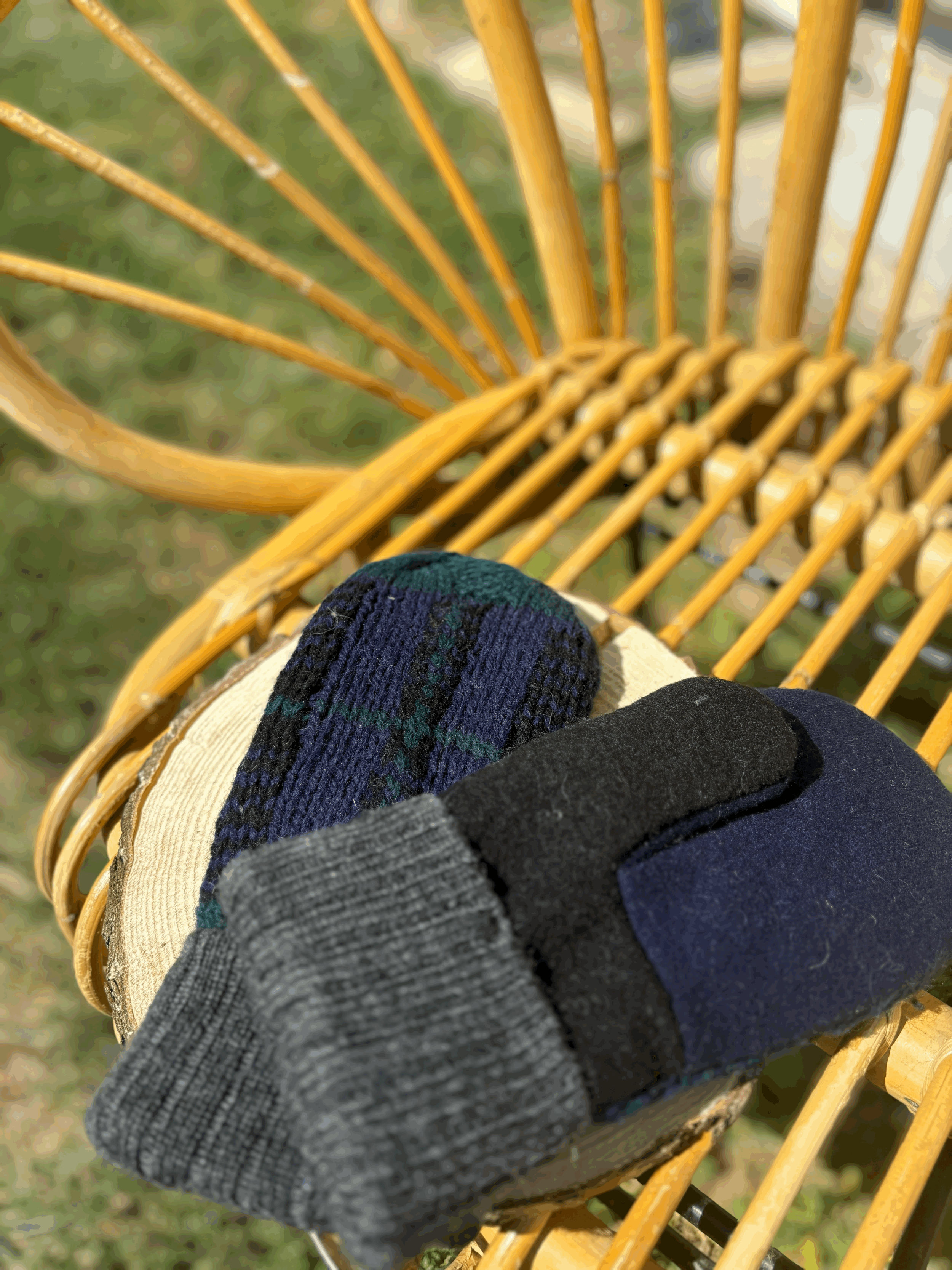 alpaca and recycled sweater mittens