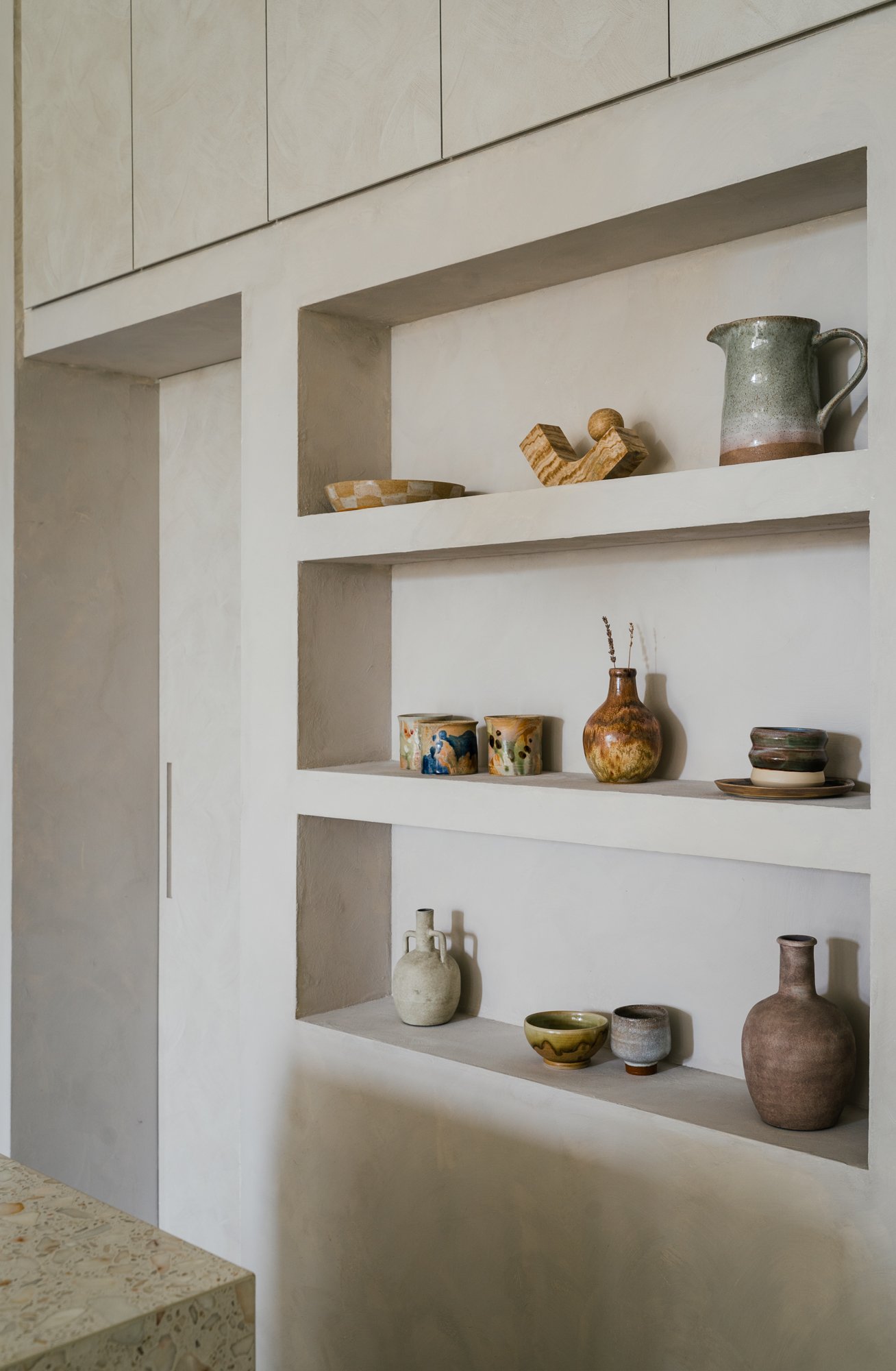 Limewash Painted Dining Room with a Terrazzo Island Counter — BuildBuilt