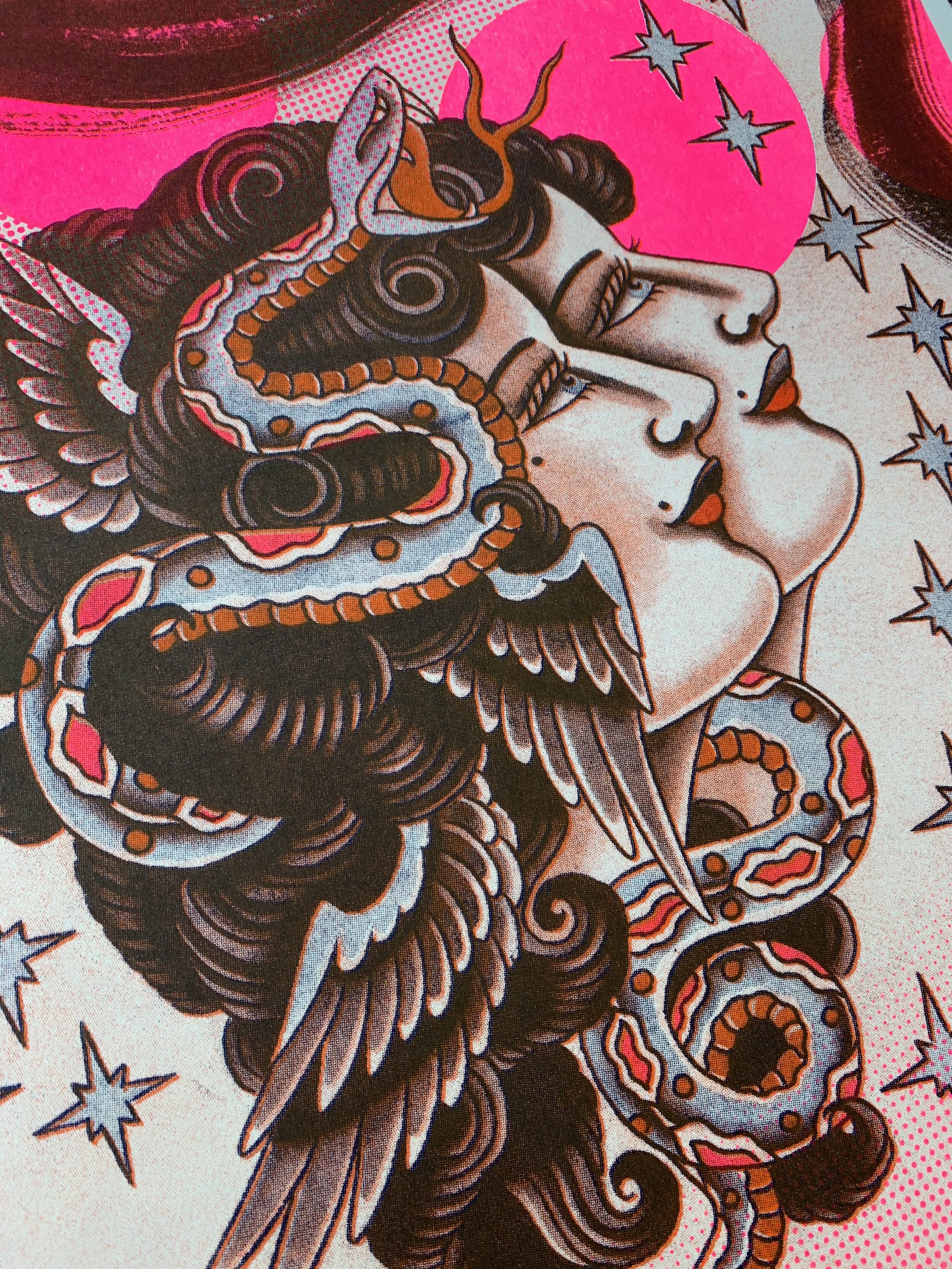 Twin Dreamers Riso Print