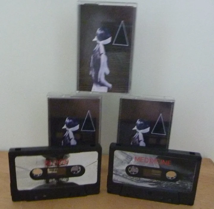  Collage, acrylic, and oil paint pens on canvas  Used on the cover of this cassette release by Meddicine/Blood and zine from Clan Destine Records 