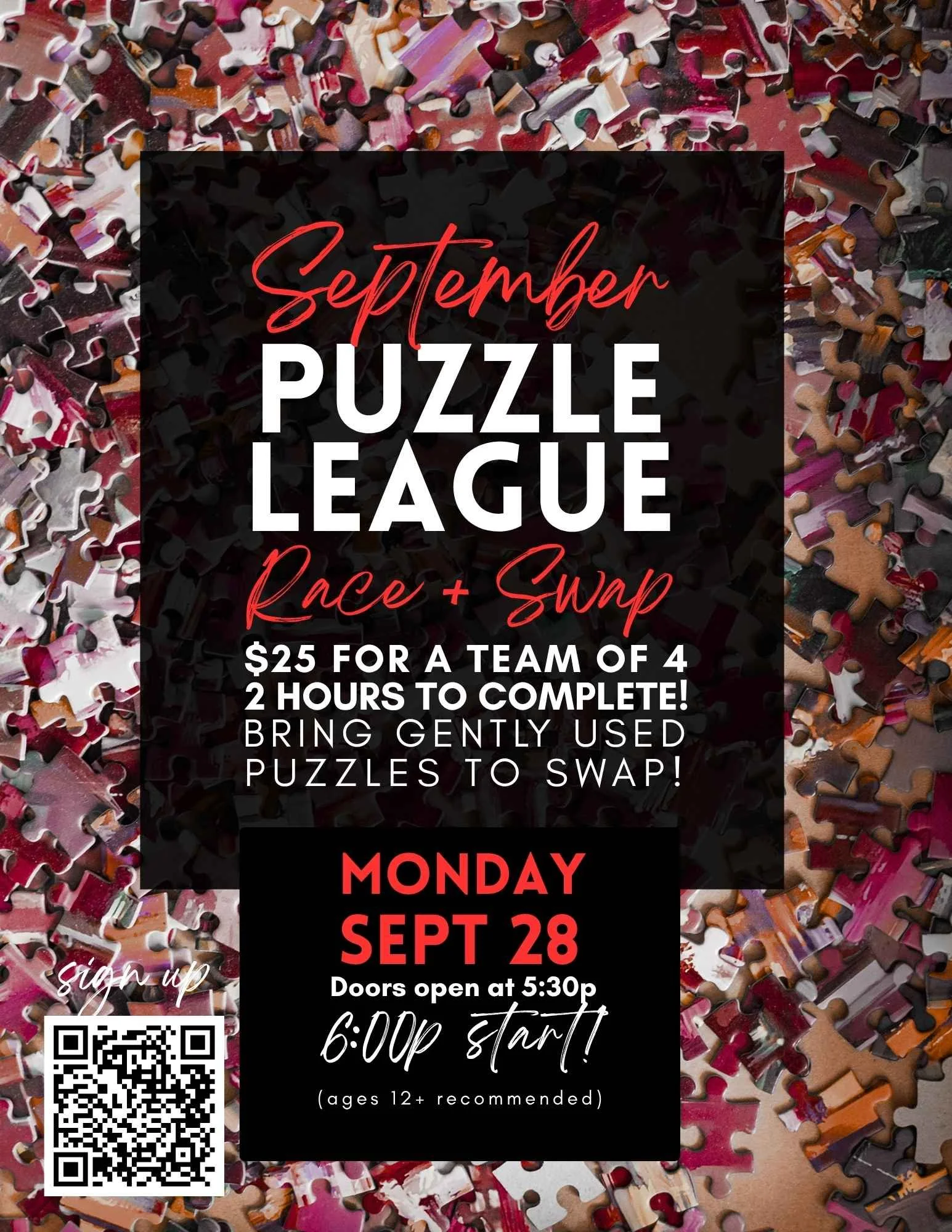 September Puzzle League Race + Puzzle Swap