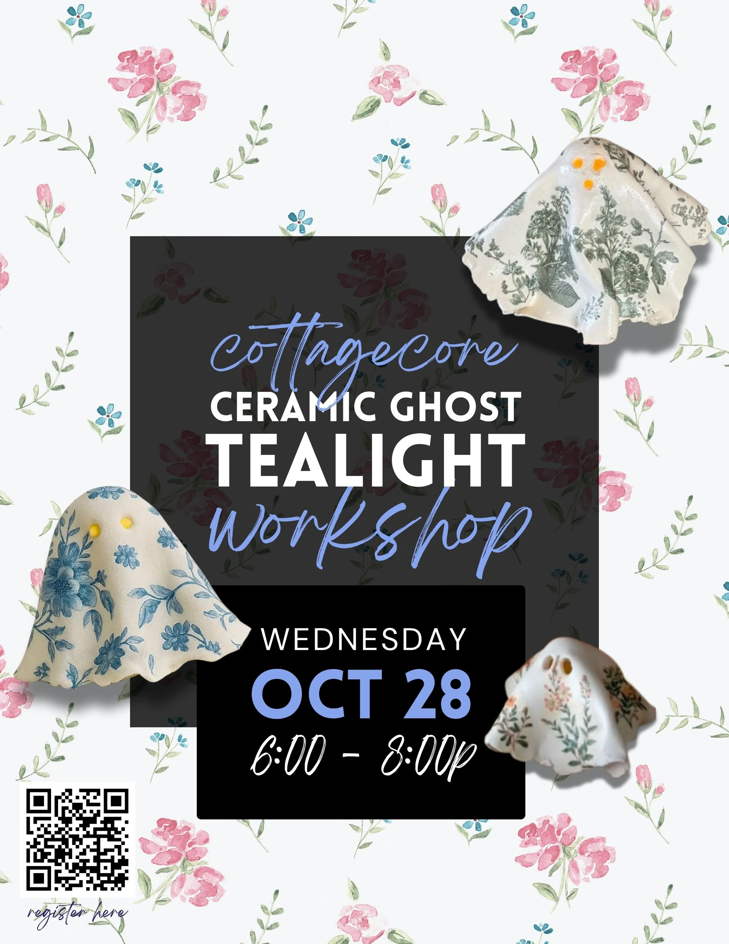 Cottagecore Ceramic Ghost Tealight Workshop - 10/28