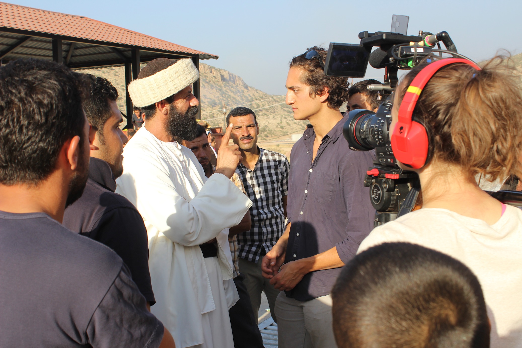 Interviewing the Baba Chawish, custodian of the holy Yazidi sanctuary at Lalish, northern Iraq. 
