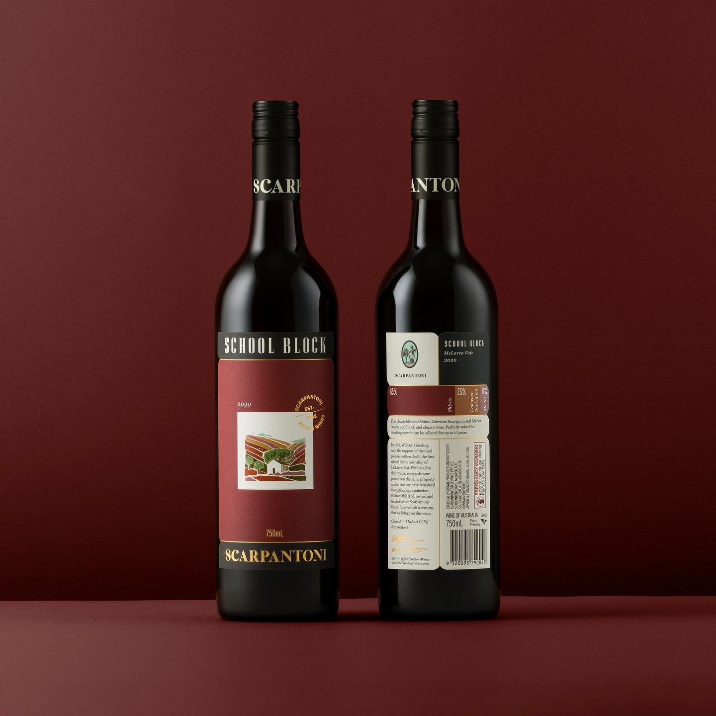 Scarpantoni &lsquo;School Block&rsquo; has been a go-to wine amongst loyal fans for decades. Adored and trusted as a consistently impressive red blend at an affordable figure. Following Scarpantoni&rsquo;s recent rebrand, School Block received a nece