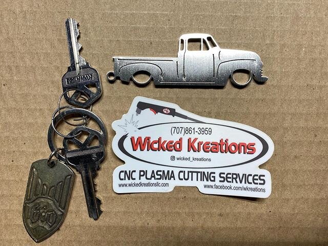 47-53 Chevy/gmc 3100 5 window pickup keychain
$18 with free shipping 
1/8&rdquo; thick stainless steel 
www.wickedkreationsllc.com to purchase 
#wickedkreations #chevy3100 #gmc3100 #classicchevy #chevykeychain #classicchevytruck #chevy3100truck #chev