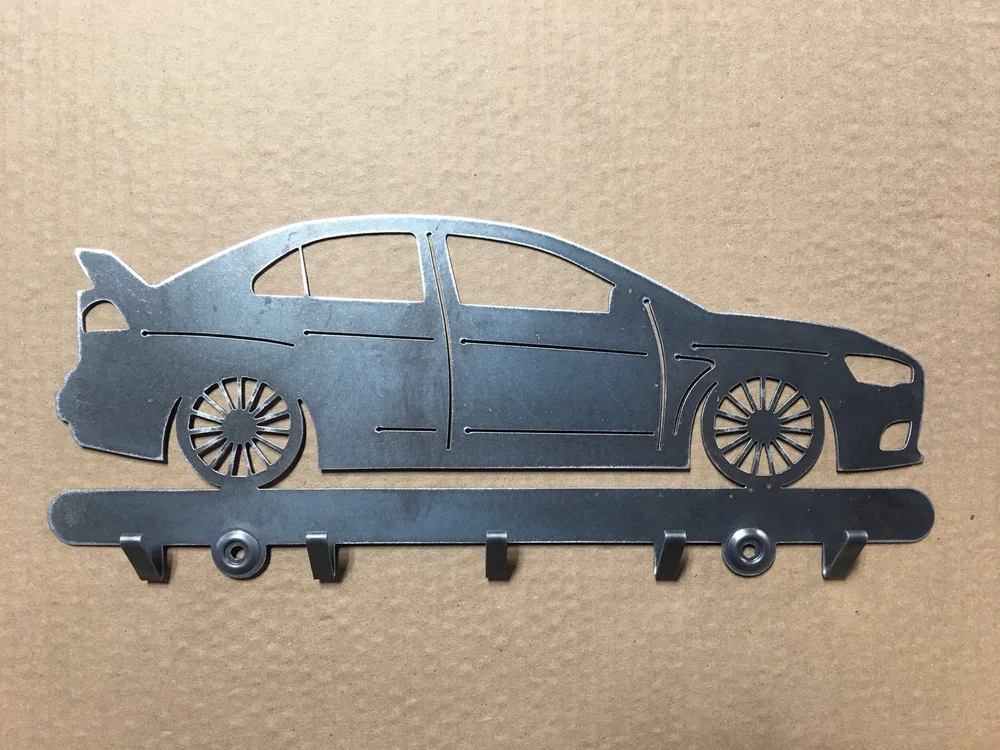 2008 Mitsubishi Evo X with wheel design keychain rack Wicked Kreations