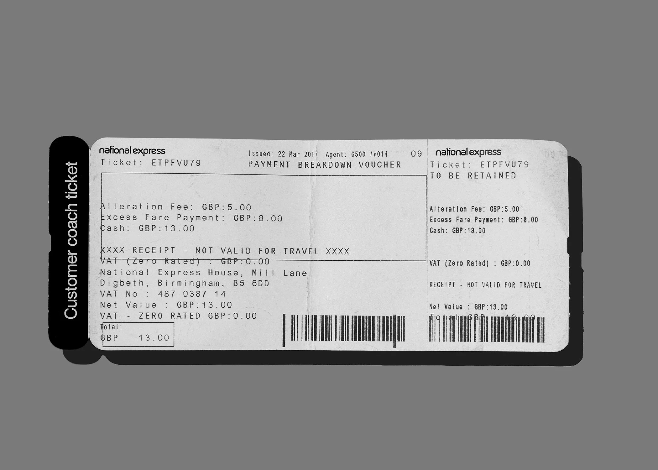  Coach Ticket, 2026 
