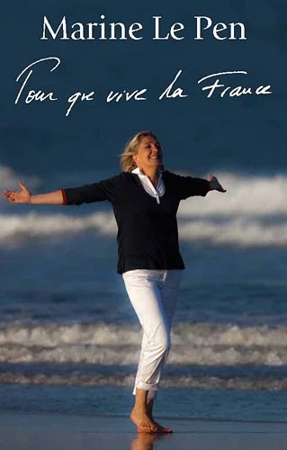 An unlikely vision of Marine Le Pen welcoming migrants who have risked life and limb to cross the Med .