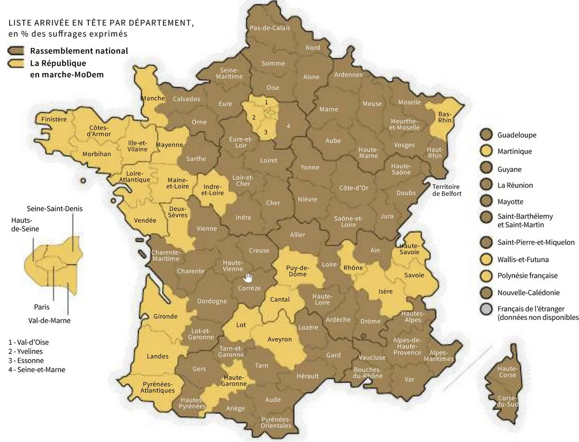 Figure 5 - The LREM/RN head-to-head - from Le Monde en cartes