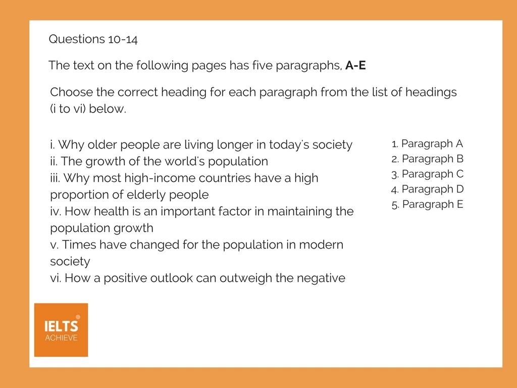 Matching Headings — IELTS ACHIEVE