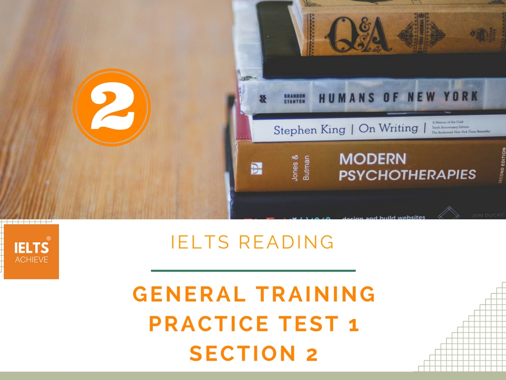 IELTS Reading general training practice test